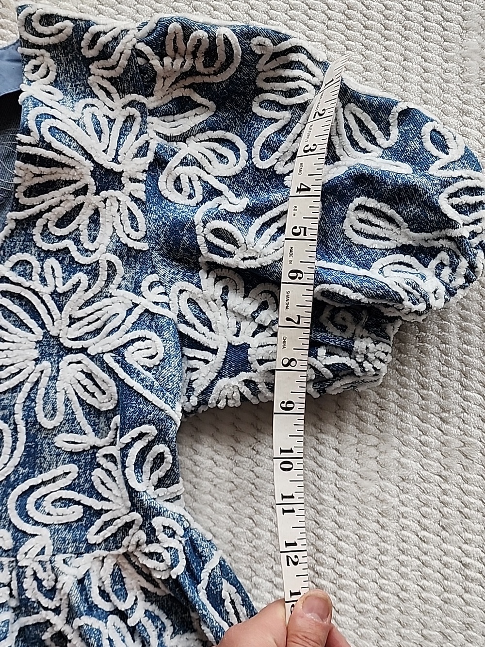 Entro Blue Puff Sleeve Lace Baby Doll Dress - Picture 7 of 13